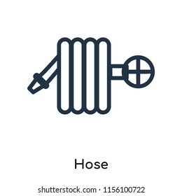Hose icon vector isolated on white background, Hose transparent sign , thin symbols or lined elements in outline style