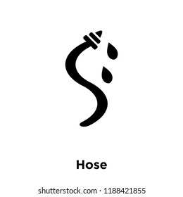 Hose icon vector isolated on white background, logo concept of Hose sign on transparent background, filled black symbol
