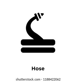 Hose icon vector isolated on white background, logo concept of Hose sign on transparent background, filled black symbol