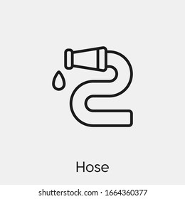 hose icon vector.  Linear style sign for mobile concept and web design. hose symbol illustration. Pixel vector graphics - Vector.