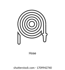 Hose icon vector on white background. Black icon illustration