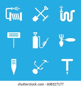 Hose icons set. set of 9 hose filled icons 