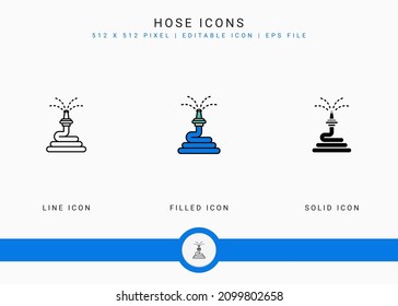 Los iconos de la manga establecen la ilustración vectorial con el estilo de línea de icono sólido. Concepto de agricultura de jardinería vegetal. Icono de trazo editable en fondo aislado para diseño web, interfaz de usuario y aplicación móvil