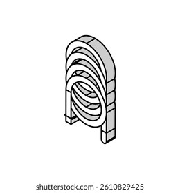 hose pipe of air compressor isometric icon vector. hose pipe of air compressor sign. isolated symbol illustration