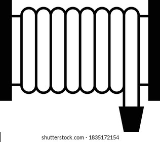 Hose Pipe Design, firefighter equipment vector, water hose Reel Icon Concept, Rescue Response Symbol on White background