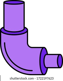 Hose to Pipe Elbow Joint Concept. Tube and Fittings Vector Color Icon design.  Plumbing Reducer Elbow on white background.