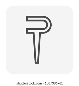 Hose pipe holder icon design.
