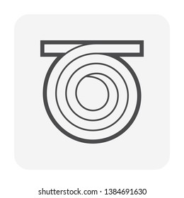 Hose pipe icon design, black and outline.