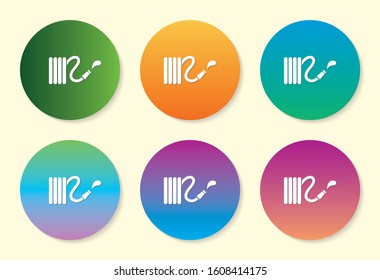 Hose Pipe six color gradient icon design.