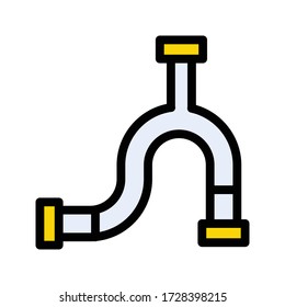 hose pipe vector flat color icon 