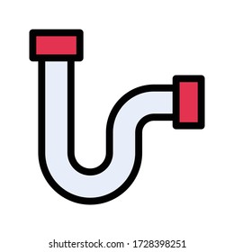 hose pipe vector flat color icon 