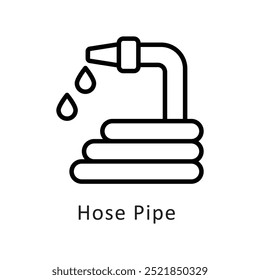 Ilustração do estilo de ícone do contorno do vetor de Tubulação de Mangueira. Símbolo no plano de fundo branco EPS 10 Arquivo
