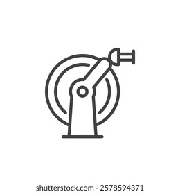 Hose Reel line icon. linear style sign for mobile concept and web design. A reel for storing a garden hose outline vector icon. Symbol, logo illustration. Vector graphics