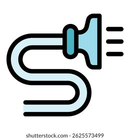 Hose steam cleaner icon. Outline hose steam cleaner vector icon color flat isolated