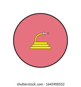 Icono del vector de manguera en fondo blanco