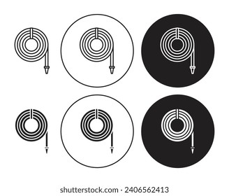 Hose vector illustration set. Garden water pipe vector icon in suitable for apps and websites UI designs.