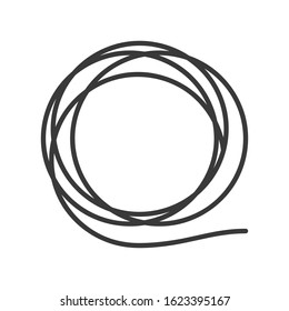 Hose or wire icon coiled in a circle in vector