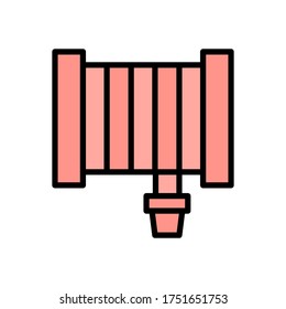 Hosepipe, fire icon. Simple color with outline vector elements of firefighters icons for ui and ux, website or mobile application