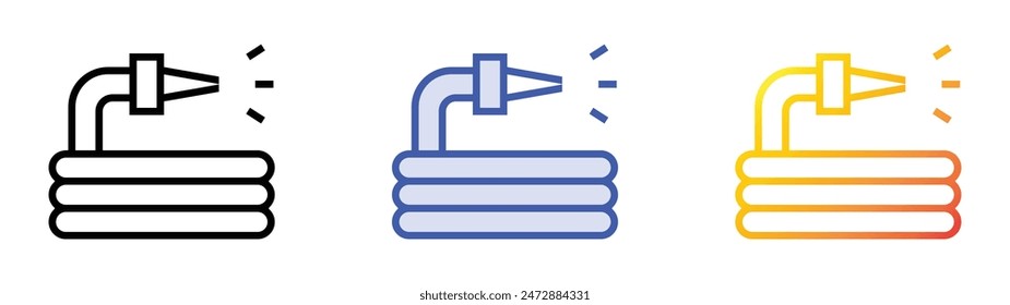 hosepipe icon. Linear, Blue Fill and Gradient Style Design Isolated On White Background