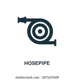 Hosepipe icon. Monochrome sign from farming collection. Creative Hosepipe icon illustration for web design, infographics and more