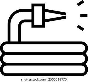 hosepipe icon. Thin linear style design isolated on white background
