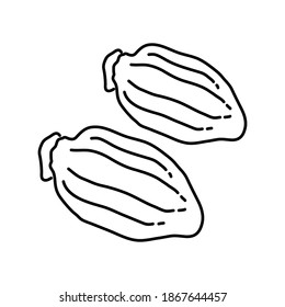 Hoshigaki Japanese Food Hand Drawn Icon Set Vector.