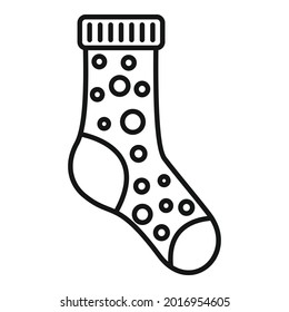 Hosiery icon outline vector. Winter sock. Wool item