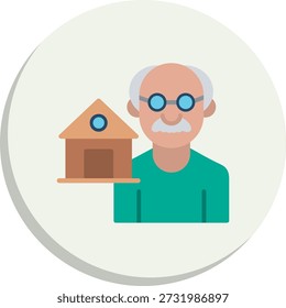 Hospice Flat Circle Style Icon