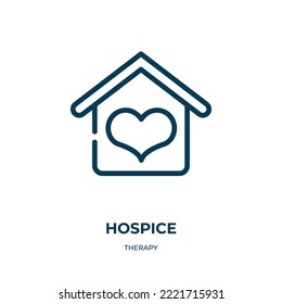Hospice icon. Linear vector illustration from therapy collection. Outline hospice icon vector. Thin line symbol for use on web and mobile apps, logo, print media.