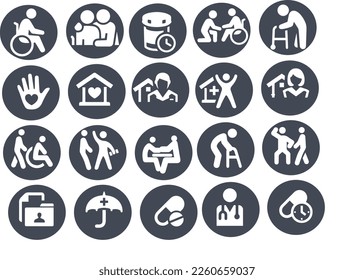 Hospice and Palliative Healthcare Icons vector design