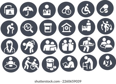 Hospice and Palliative Healthcare Icons vector design