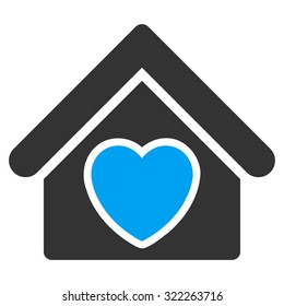 Hospice vector icon. Style is bi-color flat symbol, blue and gray colors, rounded angles, white background.