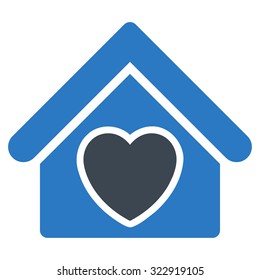 Hospice vector icon. Style is bicolor flat symbol, smooth blue colors, rounded angles, white background.