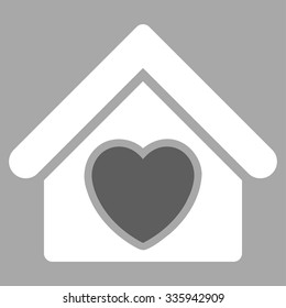 Hospice vector icon. Style is bicolor flat symbol, dark gray and white colors, rounded angles, silver background.