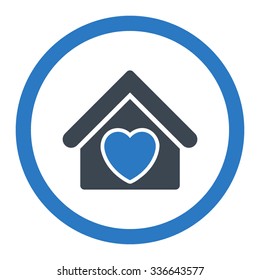 Hospice vector icon. Style is bicolor flat rounded symbol, smooth blue colors, rounded angles, white background.