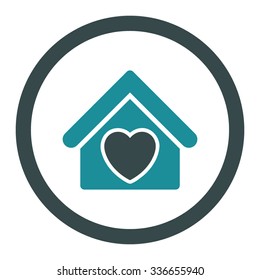Hospice vector icon. Style is bicolor flat rounded symbol, soft blue colors, rounded angles, white background.