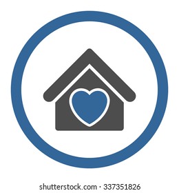 Hospice vector icon. Style is bicolor flat rounded symbol, cobalt and gray colors, rounded angles, white background.