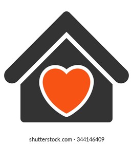 Hospice vector icon. Style is bicolor flat symbol, orange and gray colors, rounded angles, white background.