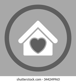 Hospice vector icon. Style is bicolor flat rounded symbol, dark gray and white colors, rounded angles, silver background.
