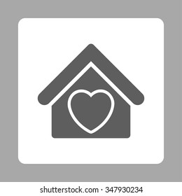 Hospice vector icon. Style is flat rounded square button, dark gray and white colors, silver background.