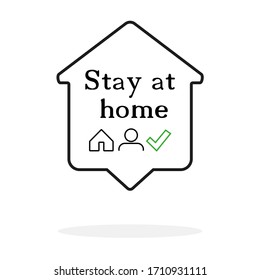 Hospice vector icon, symbol of protection, love house. Stay at home.