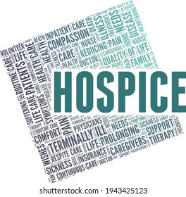 Hospice Vector Illustration Word Cloud Isolated Stock Vector (Royalty ...