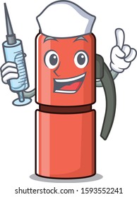 Hospitable Cute Nurse thermos bottle Scroll cartoon style holding syringe