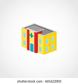 Hospital 3D Building Design Vector