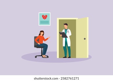 Hospital activity concept. Colored flat vector illustration isolated.