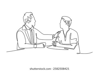 Hospital activity concept. Single line draw design vector graphic illustration.	