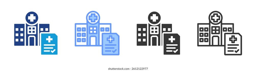 Hospital Administration icon set multiple style collection