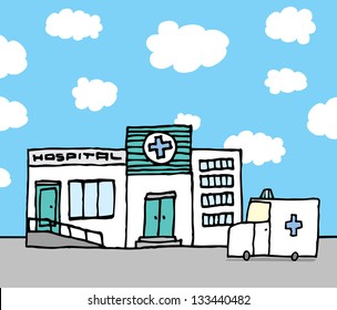 Hospital and ambulance