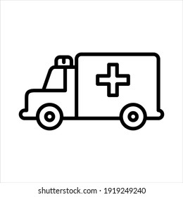 Hospital ambulance icon vector graphic illustration