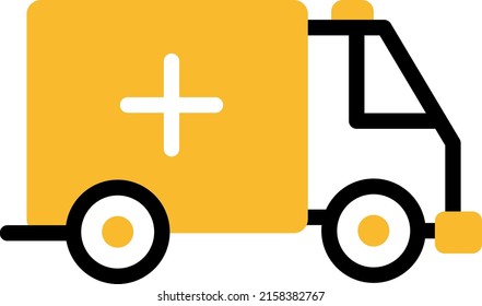 Hospital ambulance, illustration, vector on a white background.